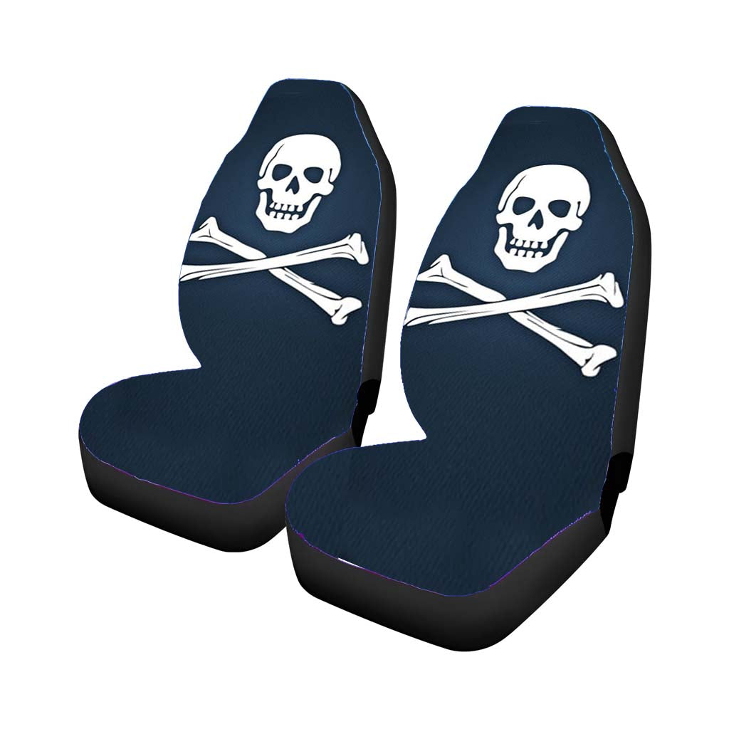 Skull White Car Front Seat Covers