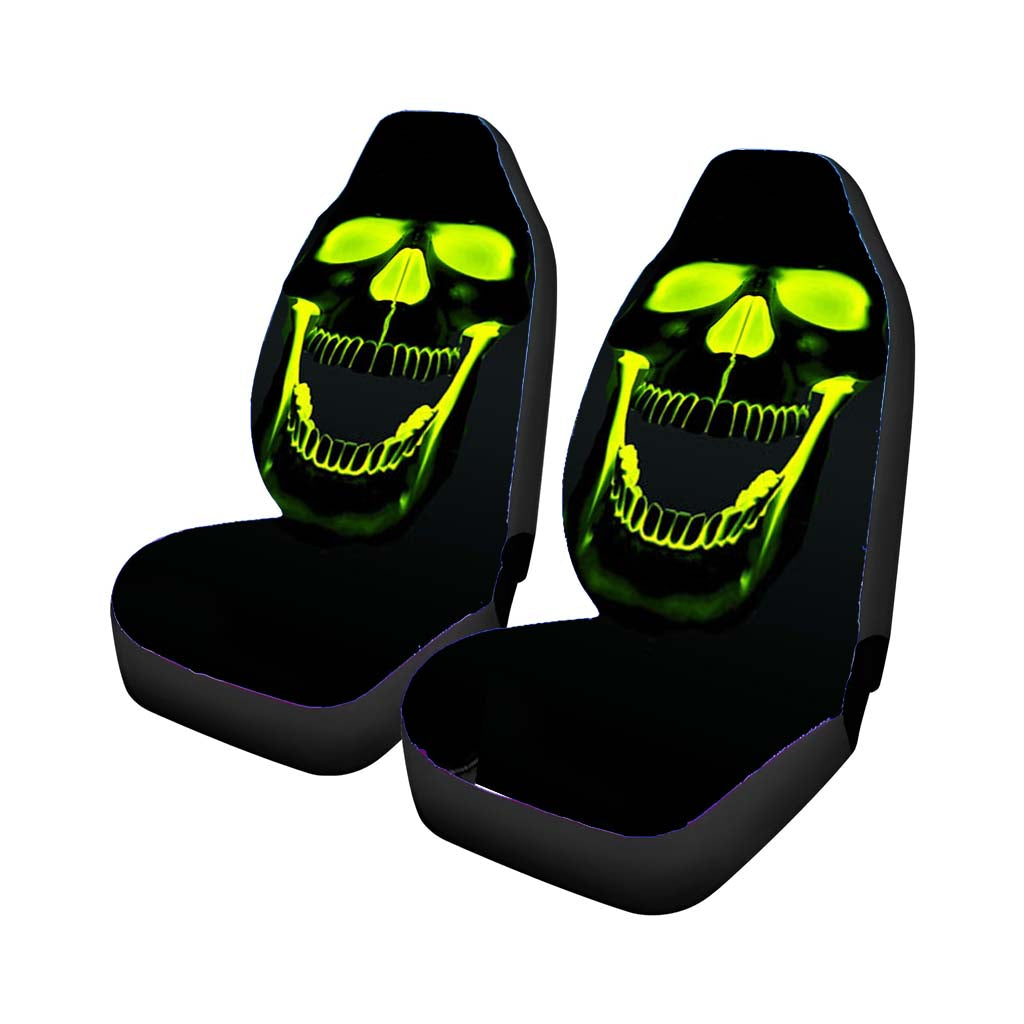 Skull With Light Car Front Seat Covers