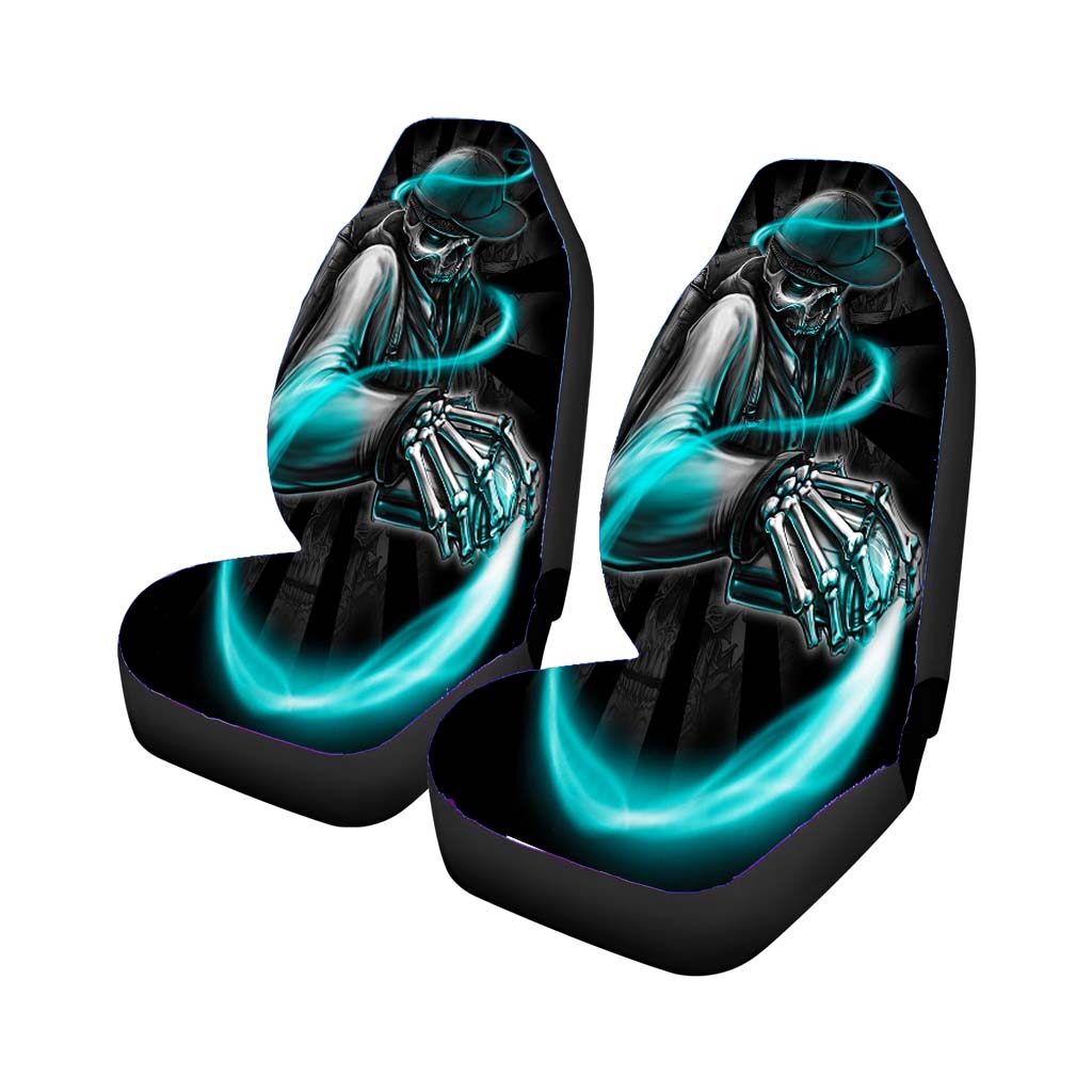 Skull Written Burners Car Front Seat Covers