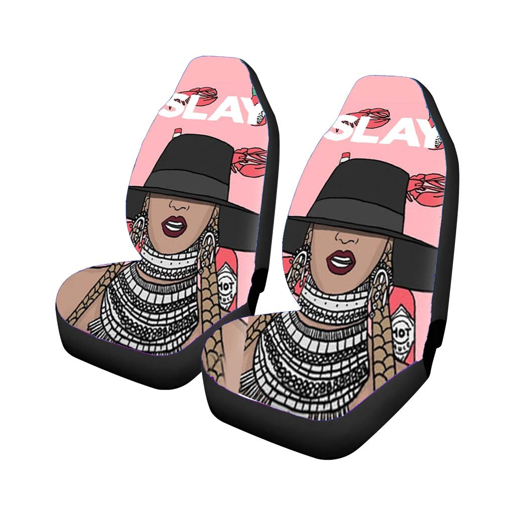 Slay - Queen B Cartoon Car Front Seat Covers