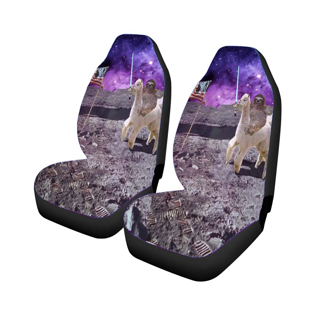 Sloth On Galaxy Car Front Seat Covers