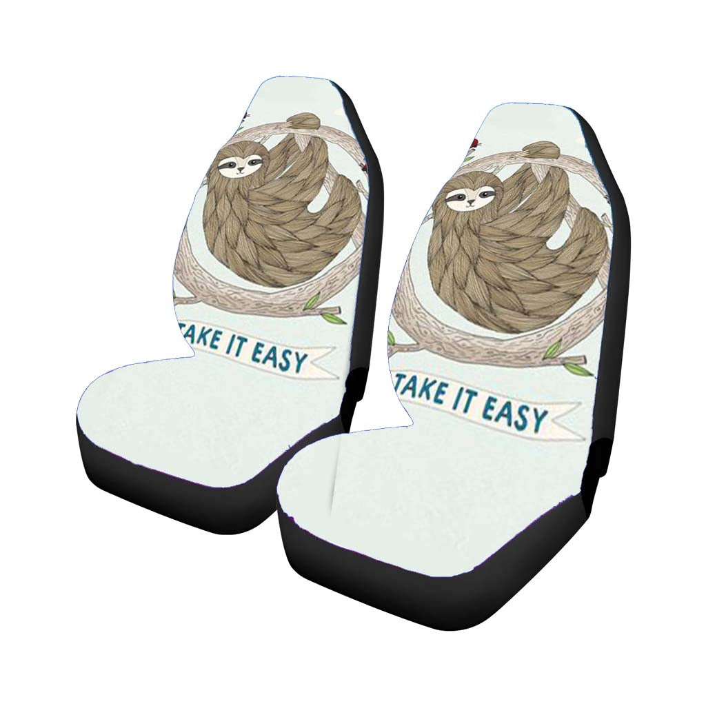 Sloth Take It Easy Car Front Seat Covers