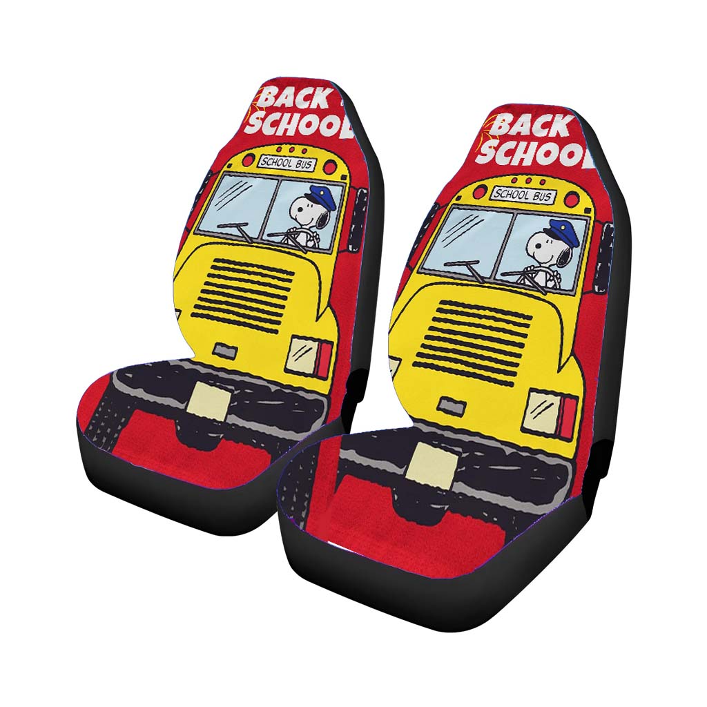 Snoopy Back To School Car Front Seat Covers