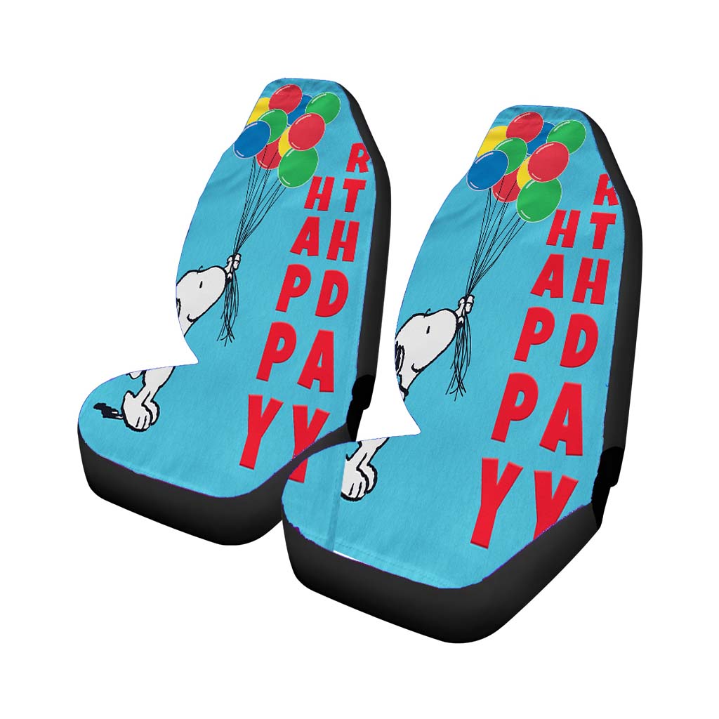 Snoopy Birthday 2 Car Front Seat Covers