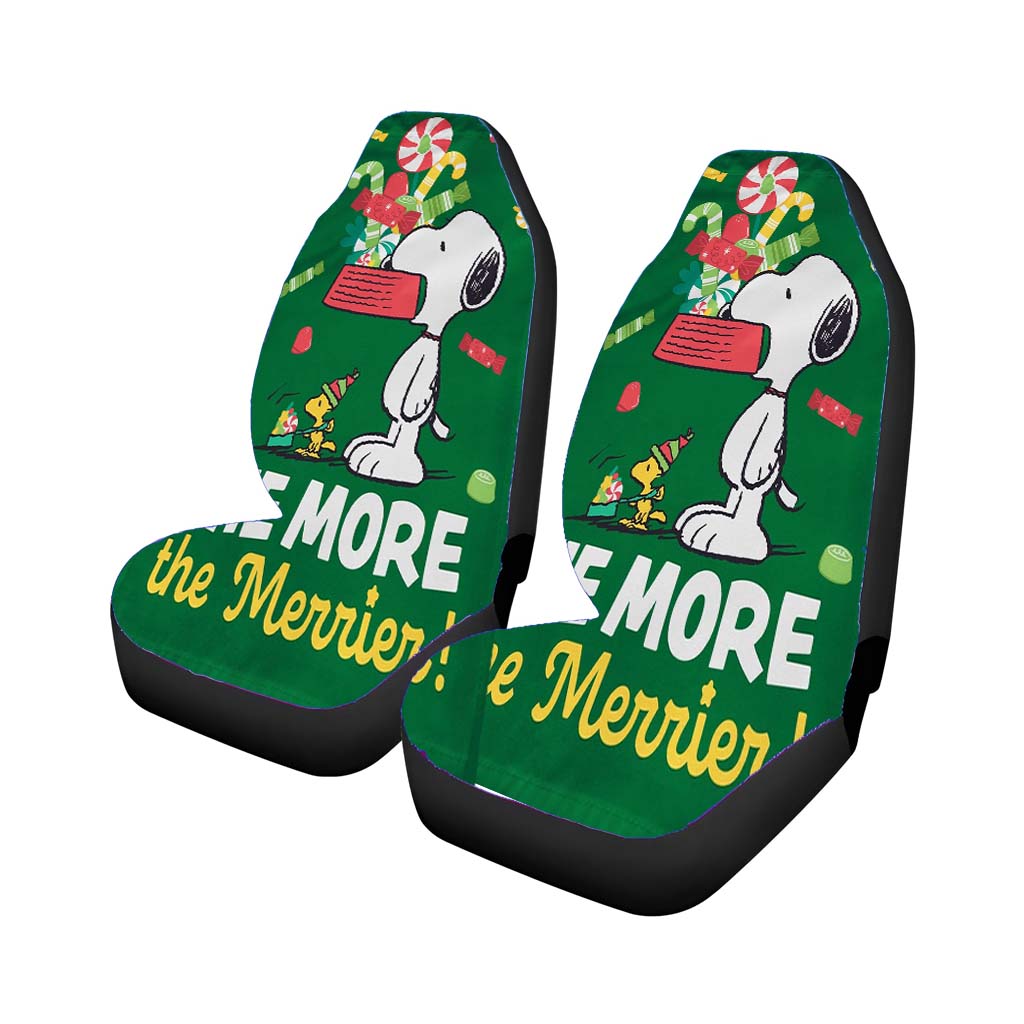 Snoopy Christmas Garden Flag Holiday Car Front Seat Covers