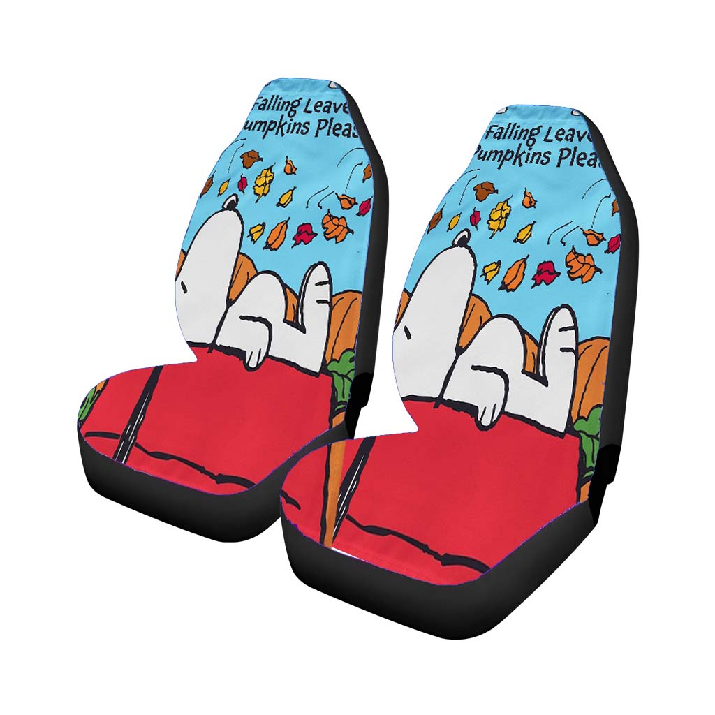 Snoopy Falling Leaves Car Front Seat Covers