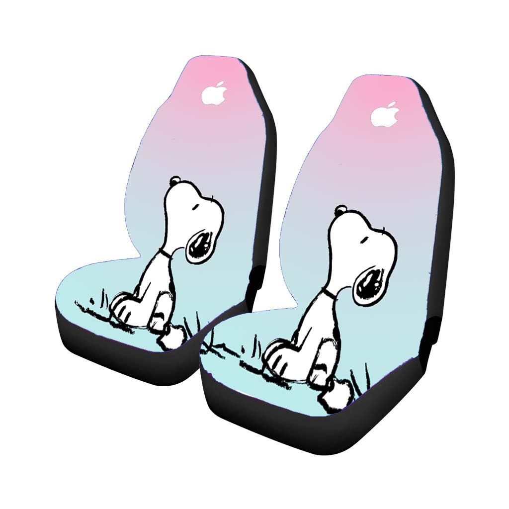 Snoopy Gradient Pink Mint Car Front Seat Covers