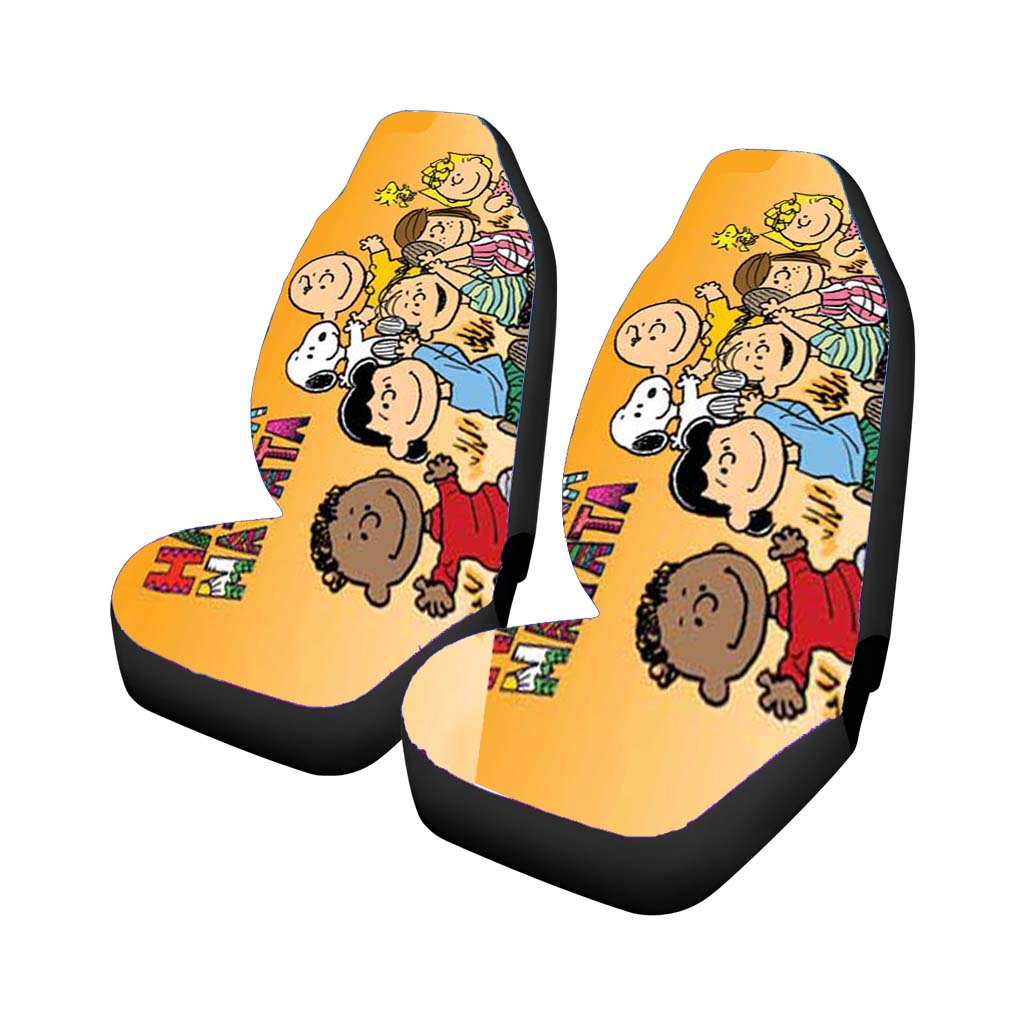 Snoopy Hakuna Orange Car Front Seat Covers