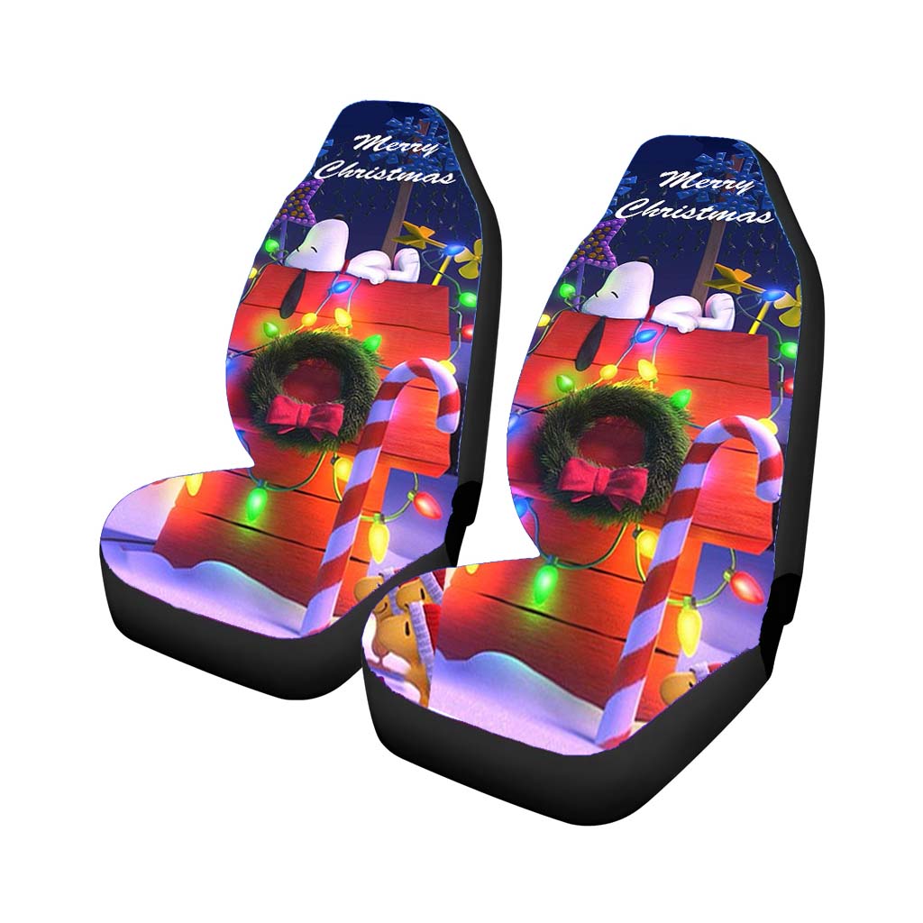 Snoopy Merry Christmas Car Front Seat Covers
