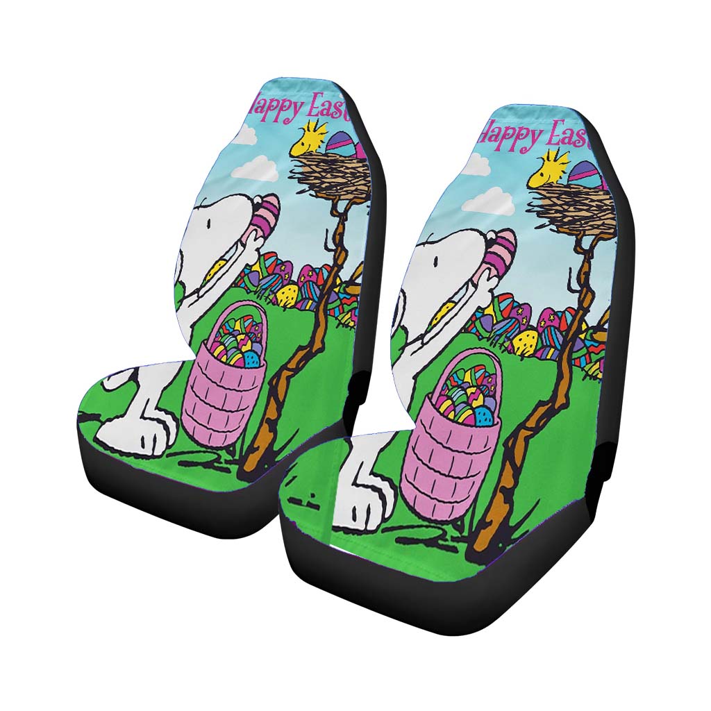 Snoopy Peanuts Easter Car Front Seat Covers