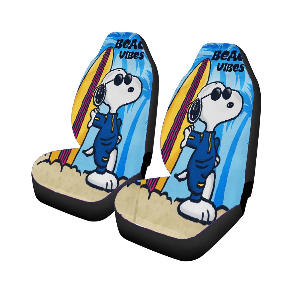 Snoopy Summer Beach Car Front Seat Covers