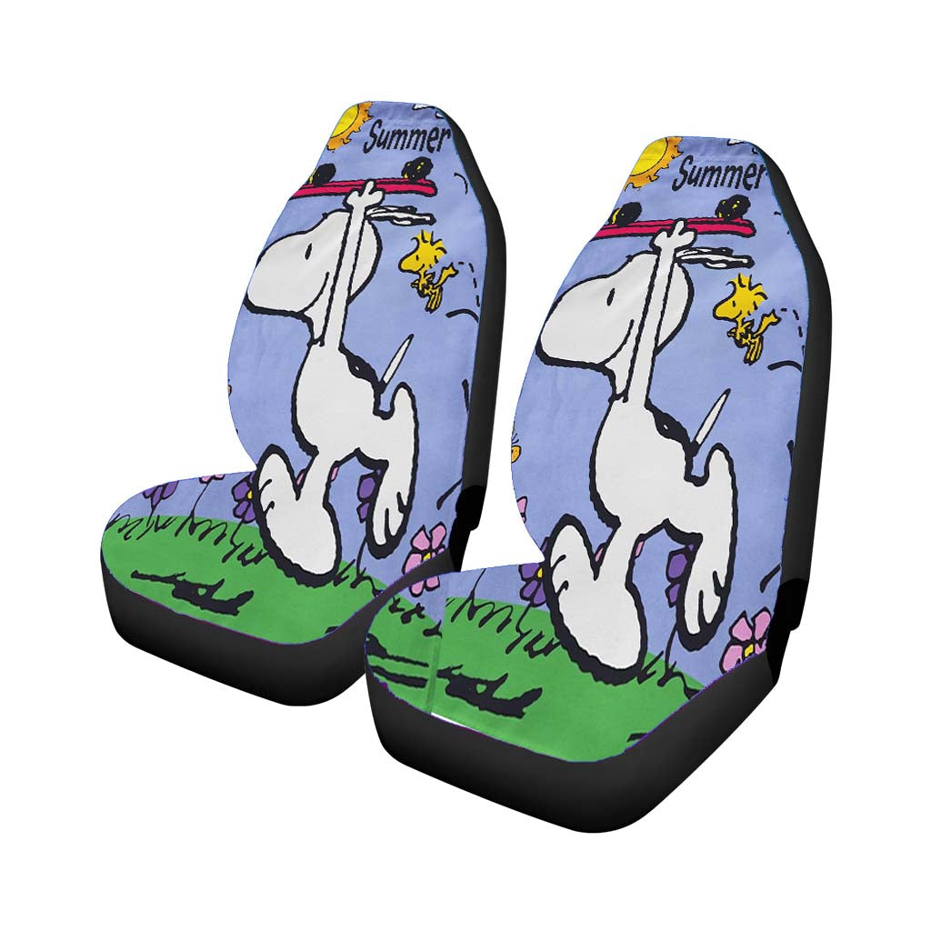 Snoopy Summer Flag Peanuts Car Front Seat Covers