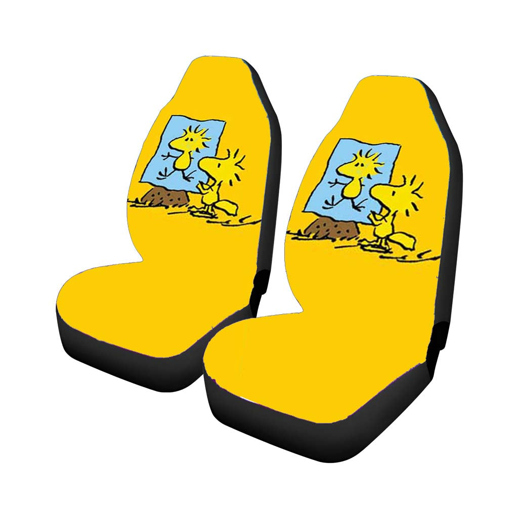Snoopy Woodstock Painting Car Front Seat Covers