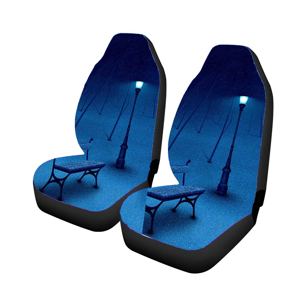 Snow And Lights Car Front Seat Covers