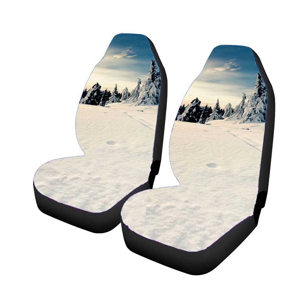Snow Forest Car Front Seat Covers