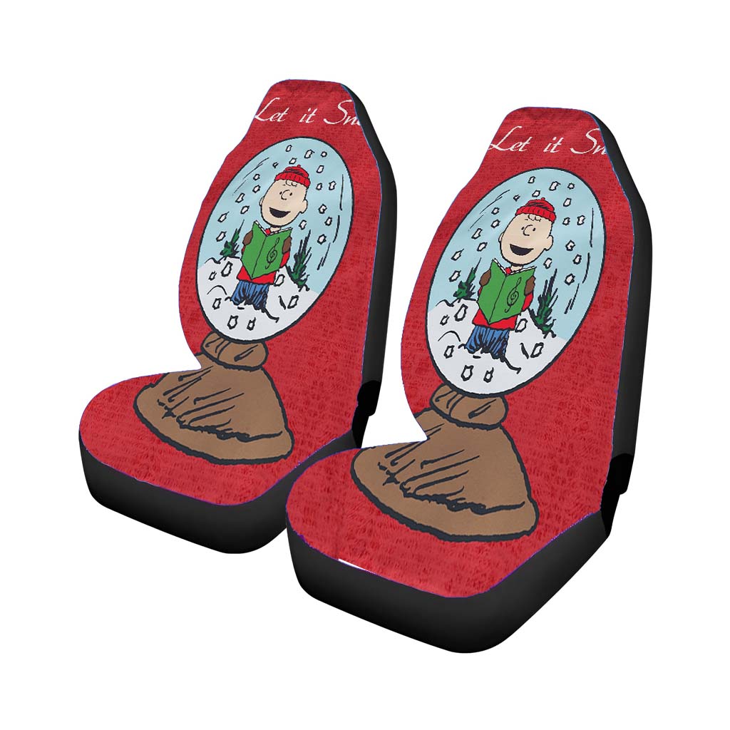 Snow Globe Charlie Brown Christmas Car Front Seat Covers