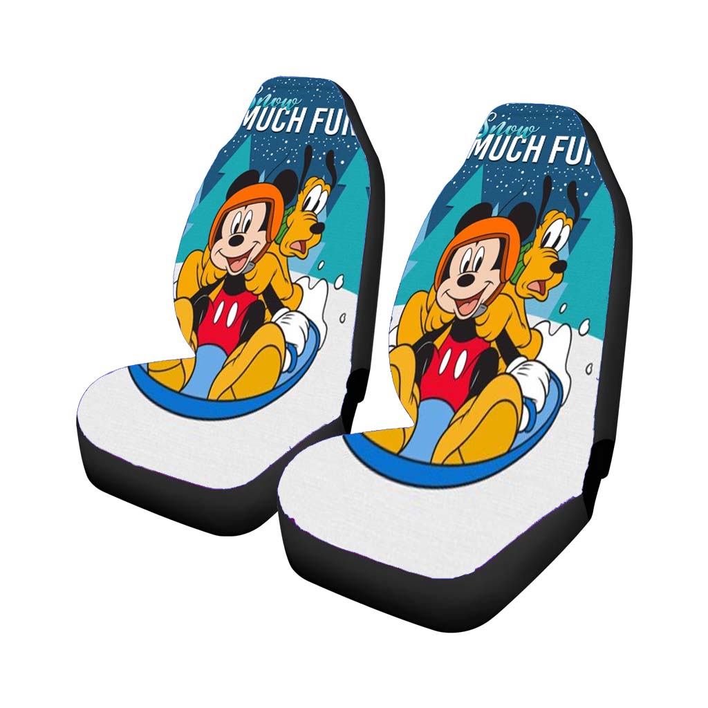 Snow Much Fun Mickey Car Front Seat Covers