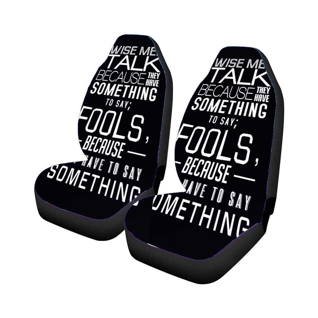 Something Quote Black Car Front Seat Covers