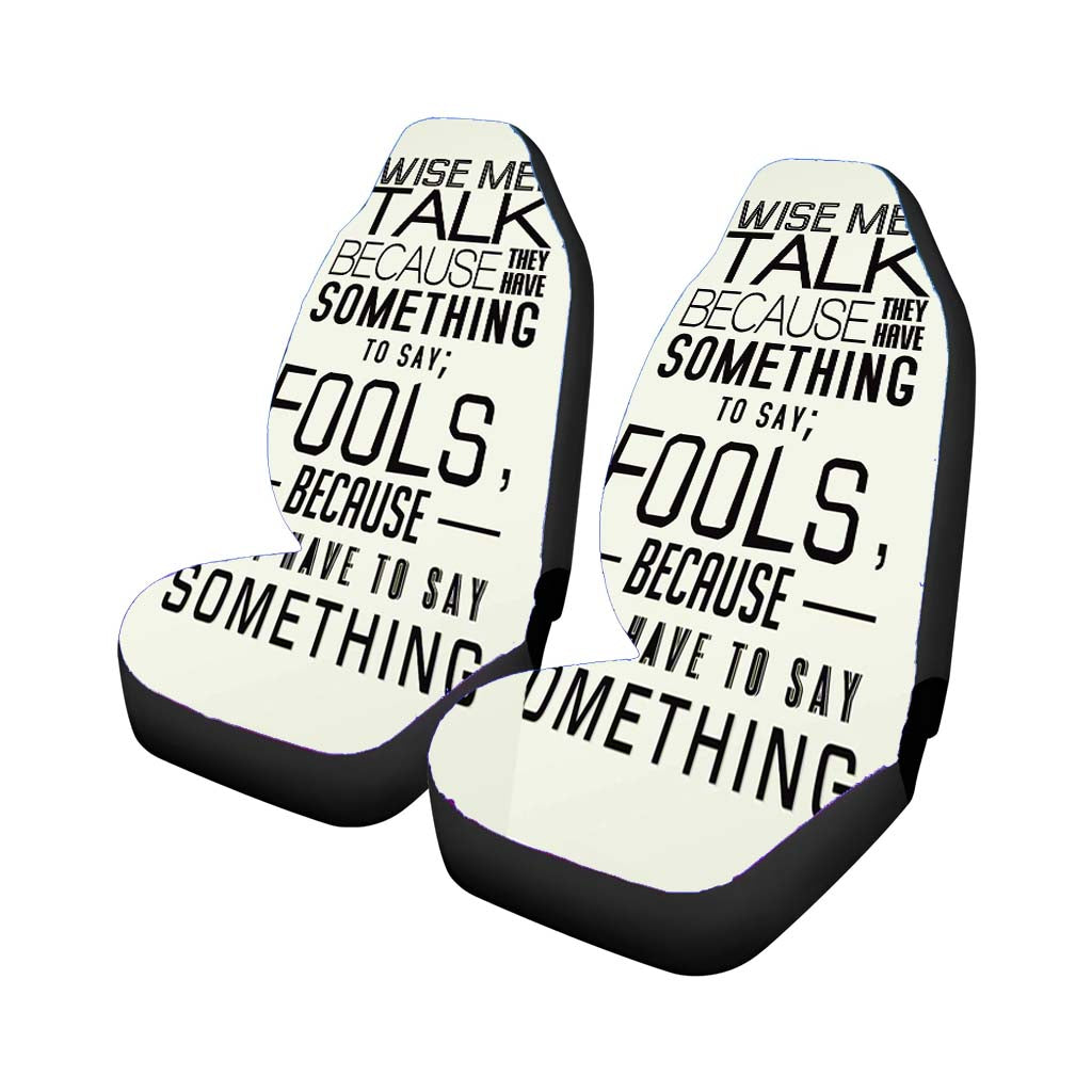 Something Quote White Car Front Seat Covers