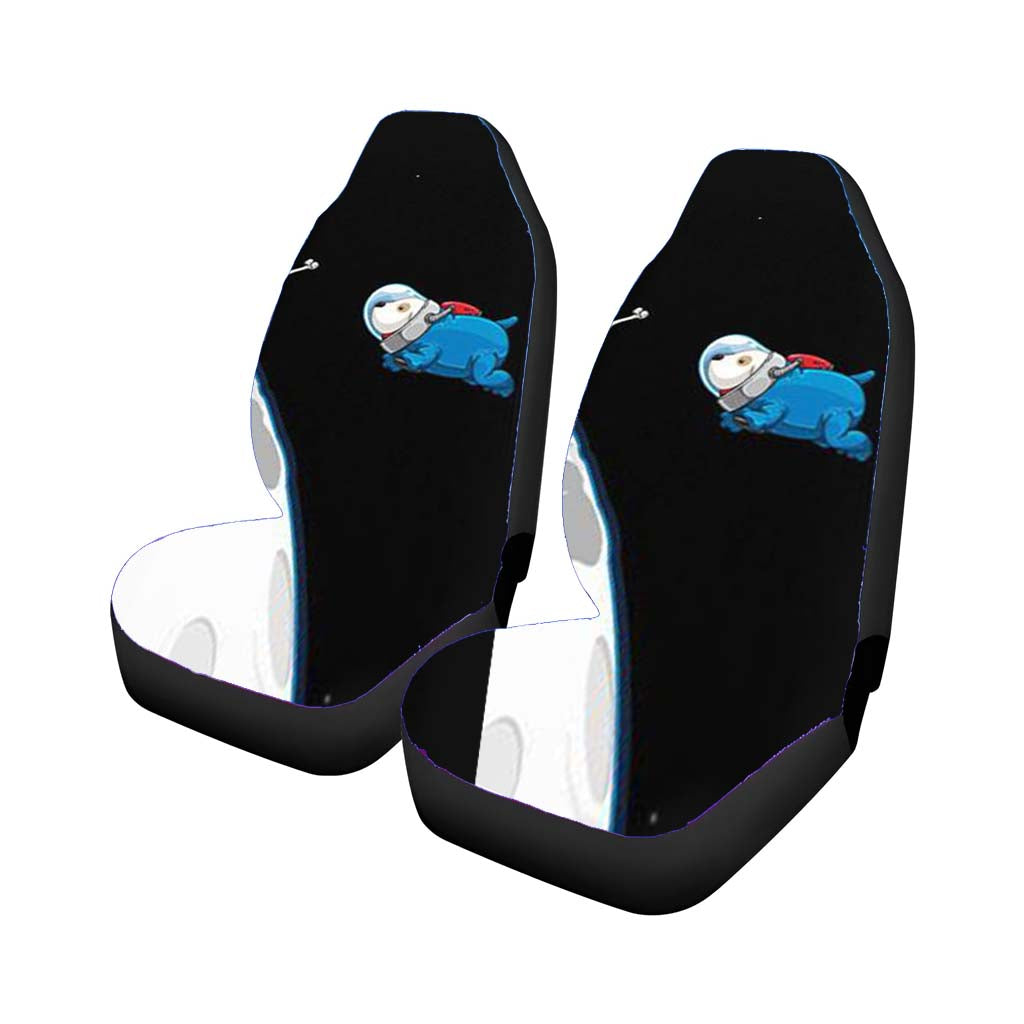Space Dog Chasing A Bone Car Front Seat Covers