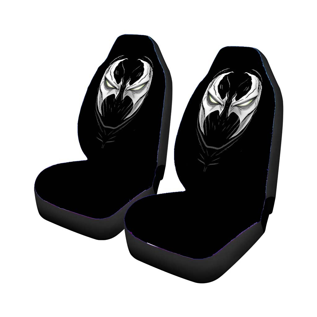 Spawn Black White Car Front Seat Covers