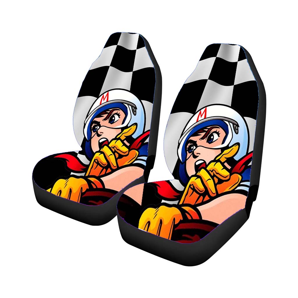 Speed Racer Checkered Flag Car Front Seat Covers