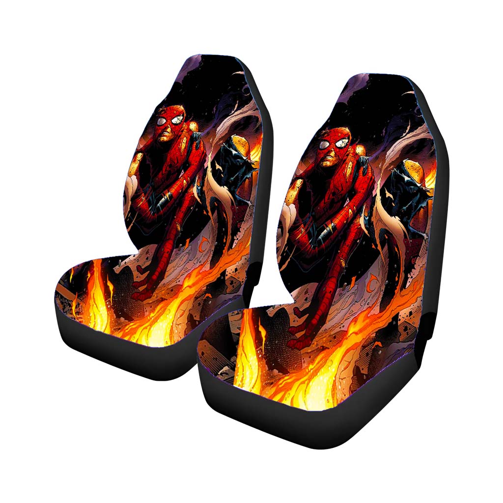 Spider Man Battle Damaged Car Front Seat Covers