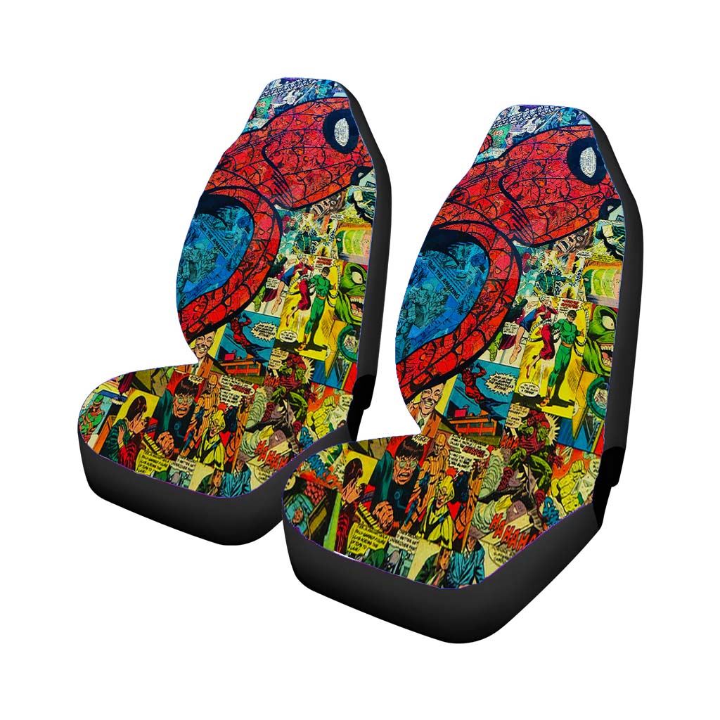 Spider Man Comic Car Front Seat Covers