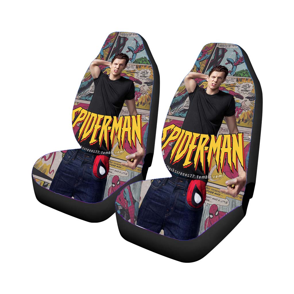 Spider Man Comic Con Car Front Seat Covers