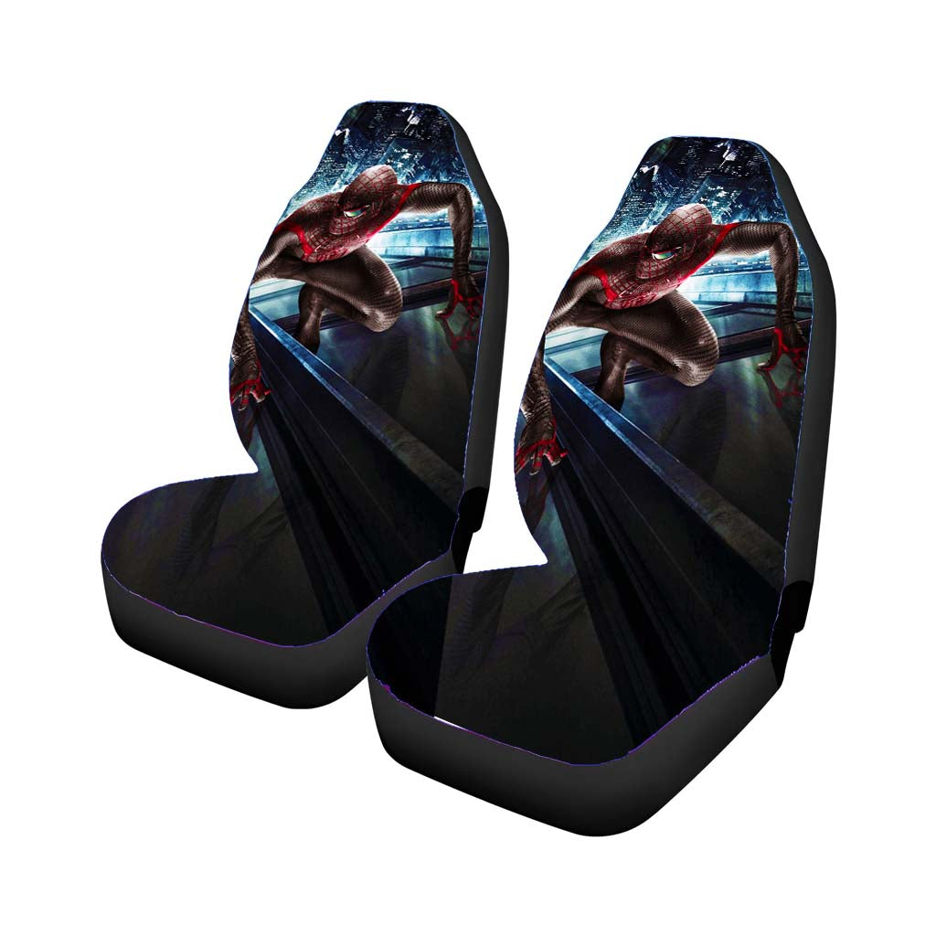 Spider Man Dark Red Car Front Seat Covers