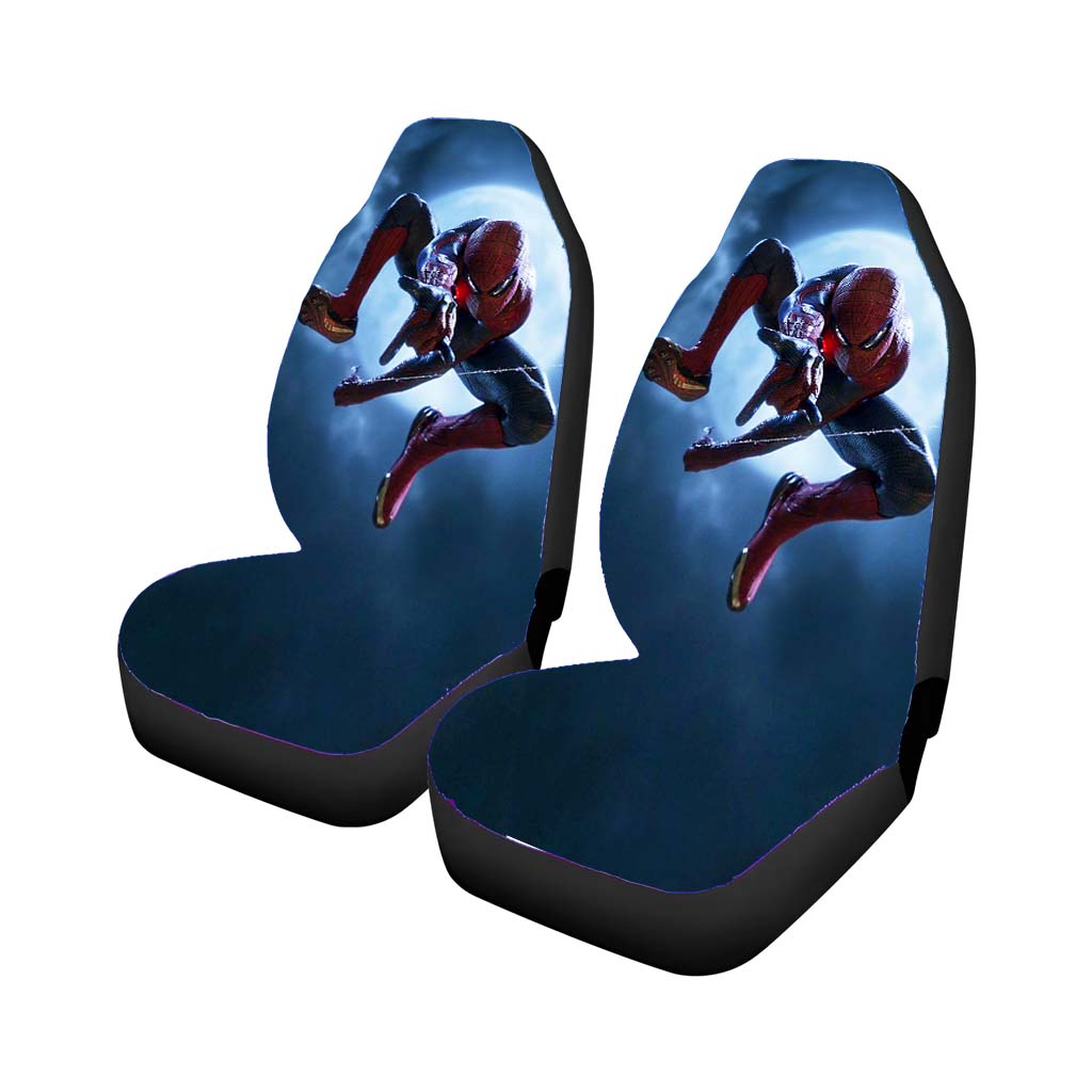 Spider Man Fly In The Moon Car Front Seat Covers