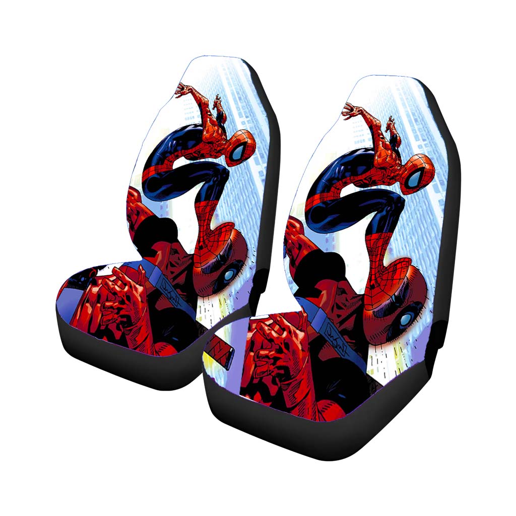 Spider Man Kick Deadpool Car Front Seat Covers