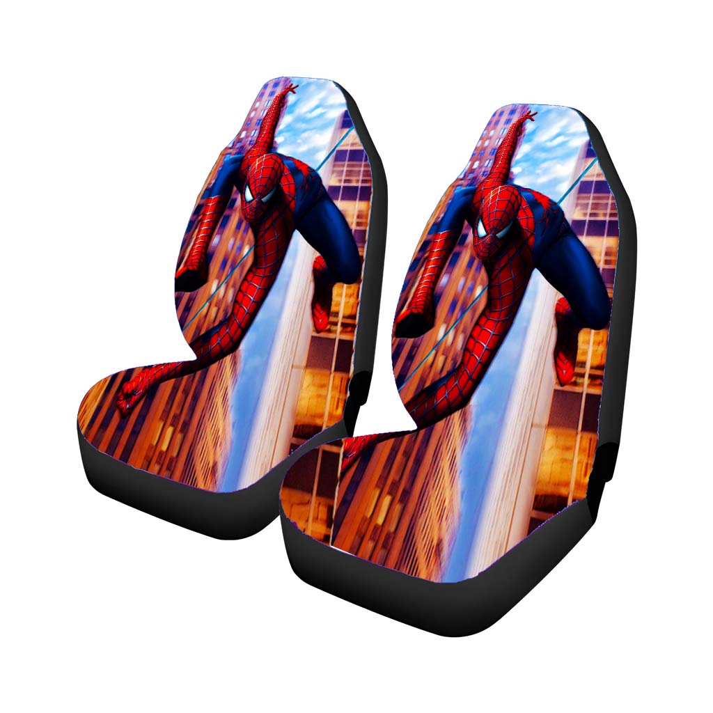 Spider Man Web Action Car Front Seat Covers