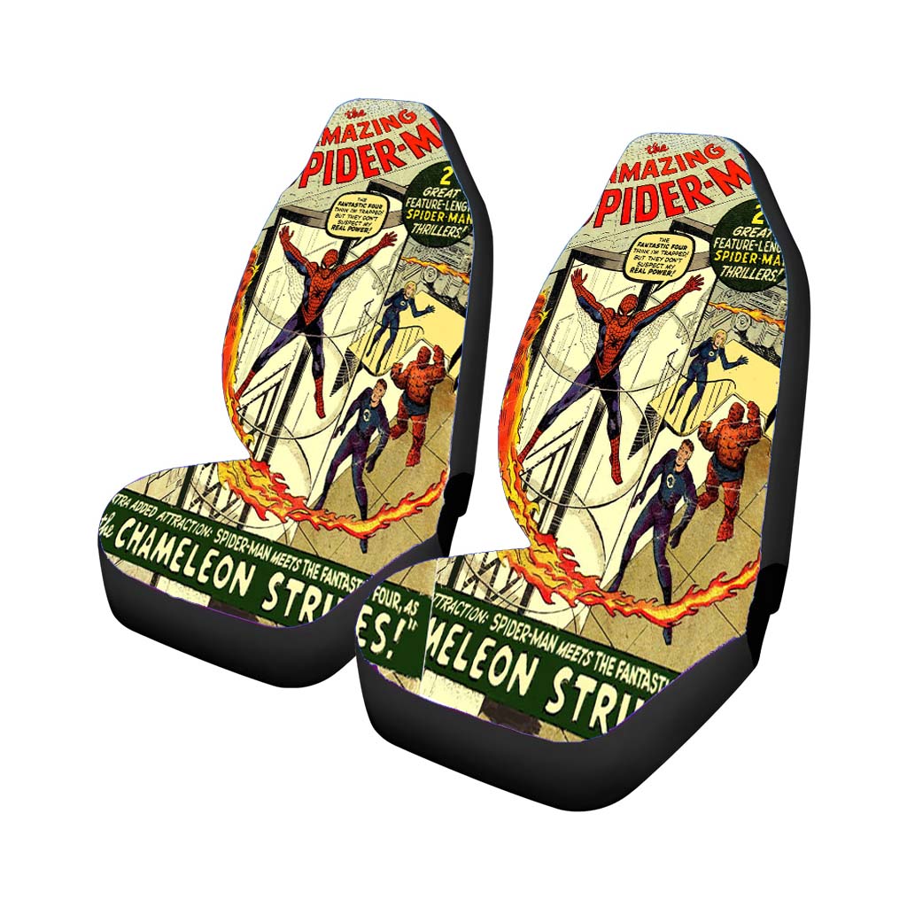 Spiderman Comic Car Front Seat Covers