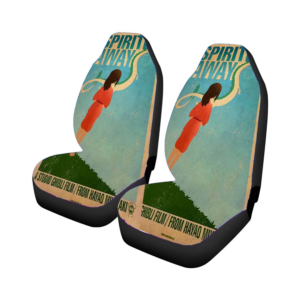 Spirited Away Retro Poster Car Front Seat Covers