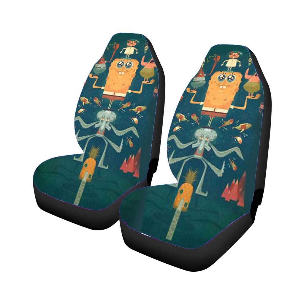 Spongebob Vintage Poster Car Front Seat Covers