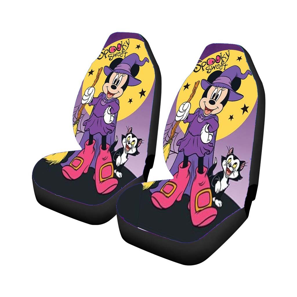 Spooky Sweet Minnie Figaro Car Front Seat Covers