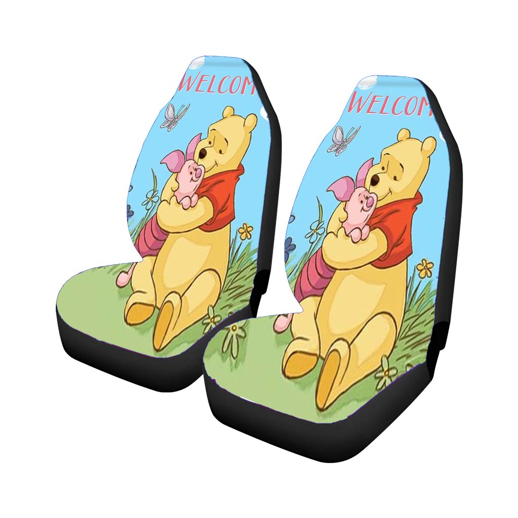 Spring Welcome Winnie The Pooh Car Front Seat Covers