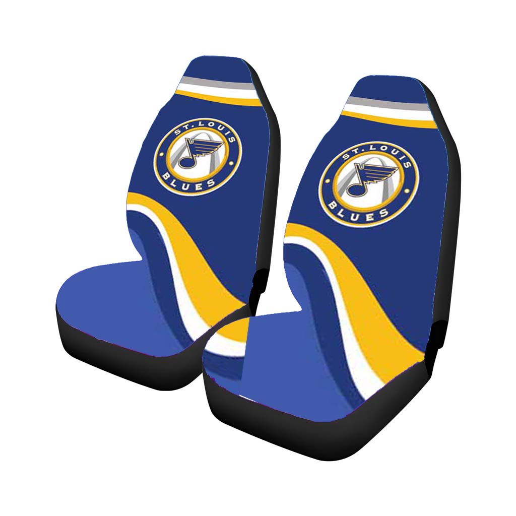 St Louis Blues Wavy Banners Logo Car Seat Covers