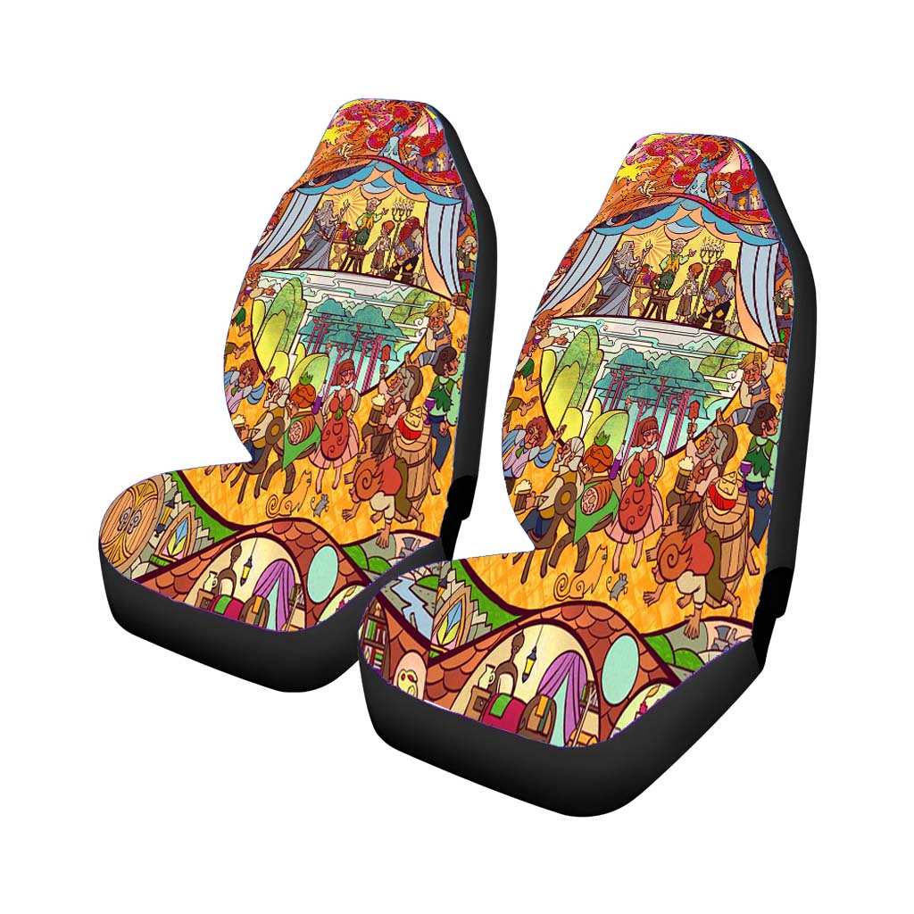 Stained Glass Inspired Art World Of Warcraft Game Car Front Seat Covers