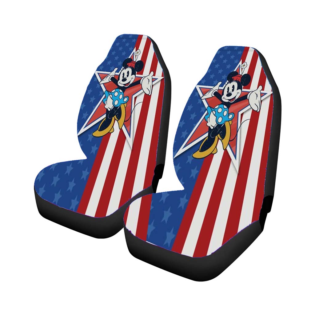 Stars And Stripes Minnie Car Front Seat Covers