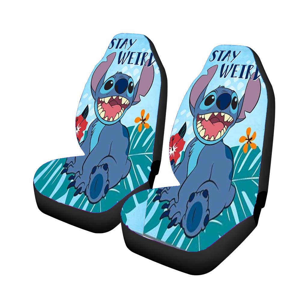 Stay Weird Stitch Car Front Seat Covers