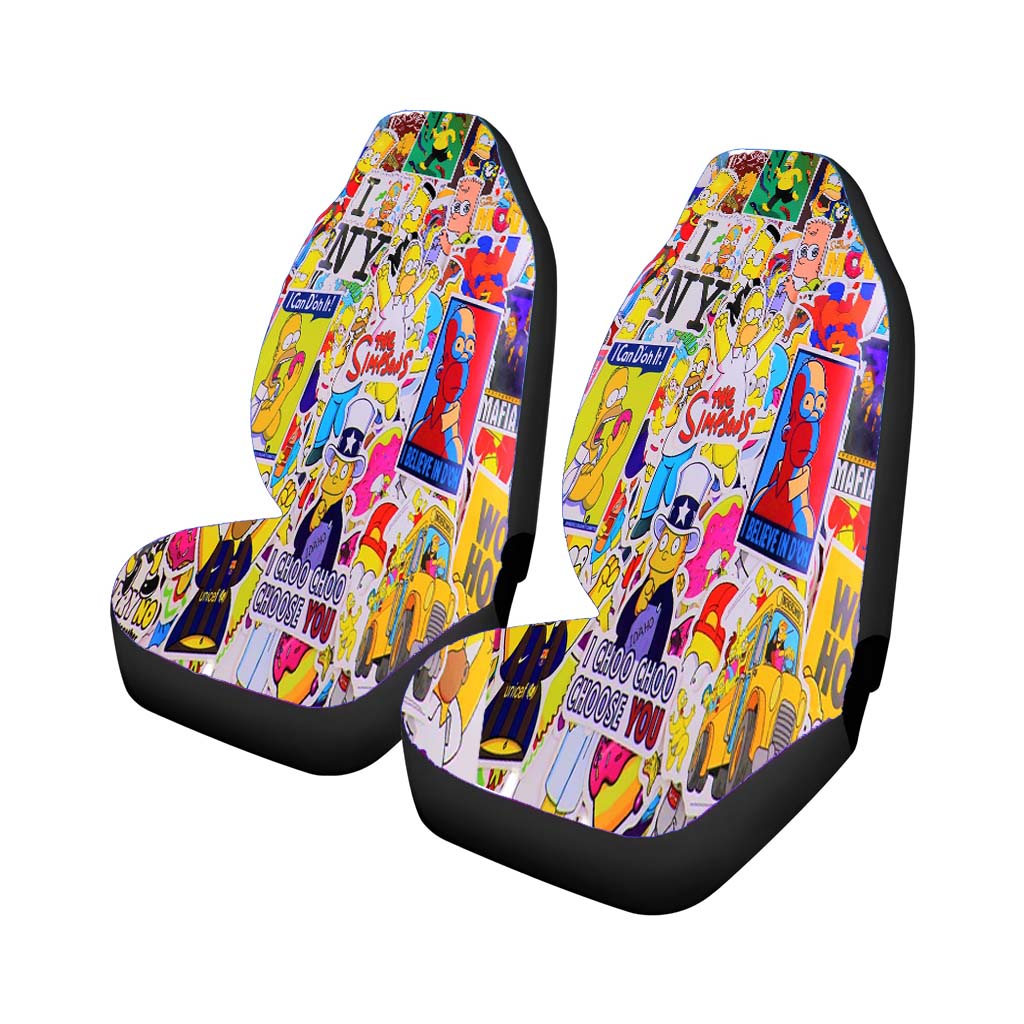 Sticker I Love The Simpsons Bart Homer Collage Car Front Seat Covers