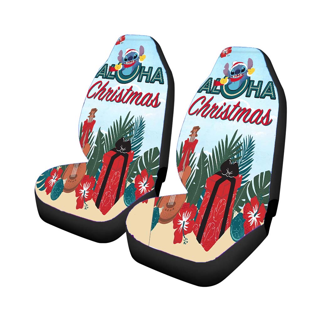 Stitch Aloha Christmas Car Front Seat Covers
