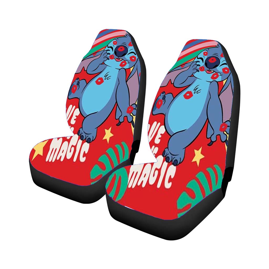 Stitch Love Kisses Car Front Seat Covers