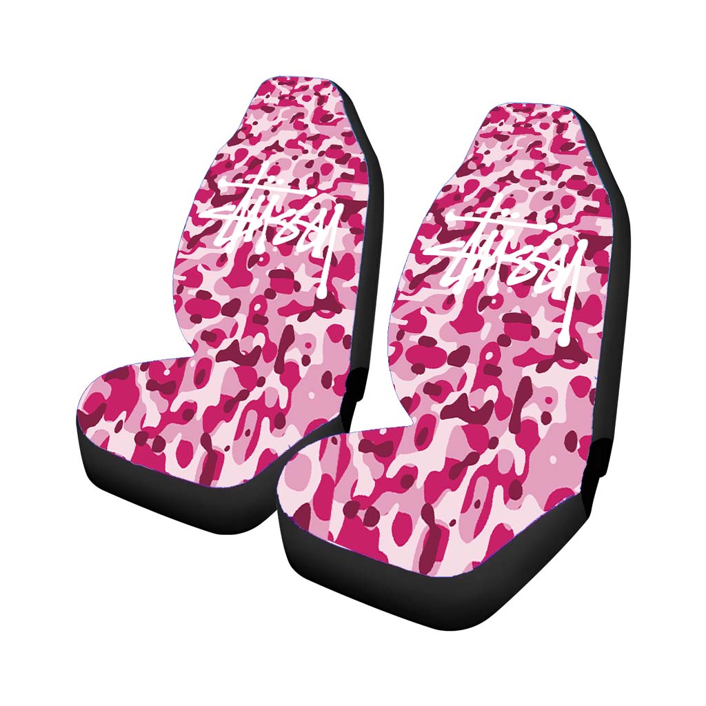 Stussy Bape Camouflage Pink Car Front Seat Covers