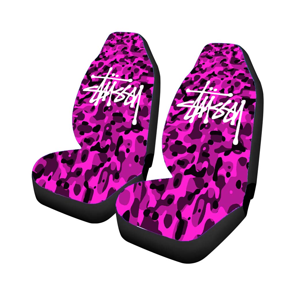 Stussy Bape Camouflage Purple Car Front Seat Covers