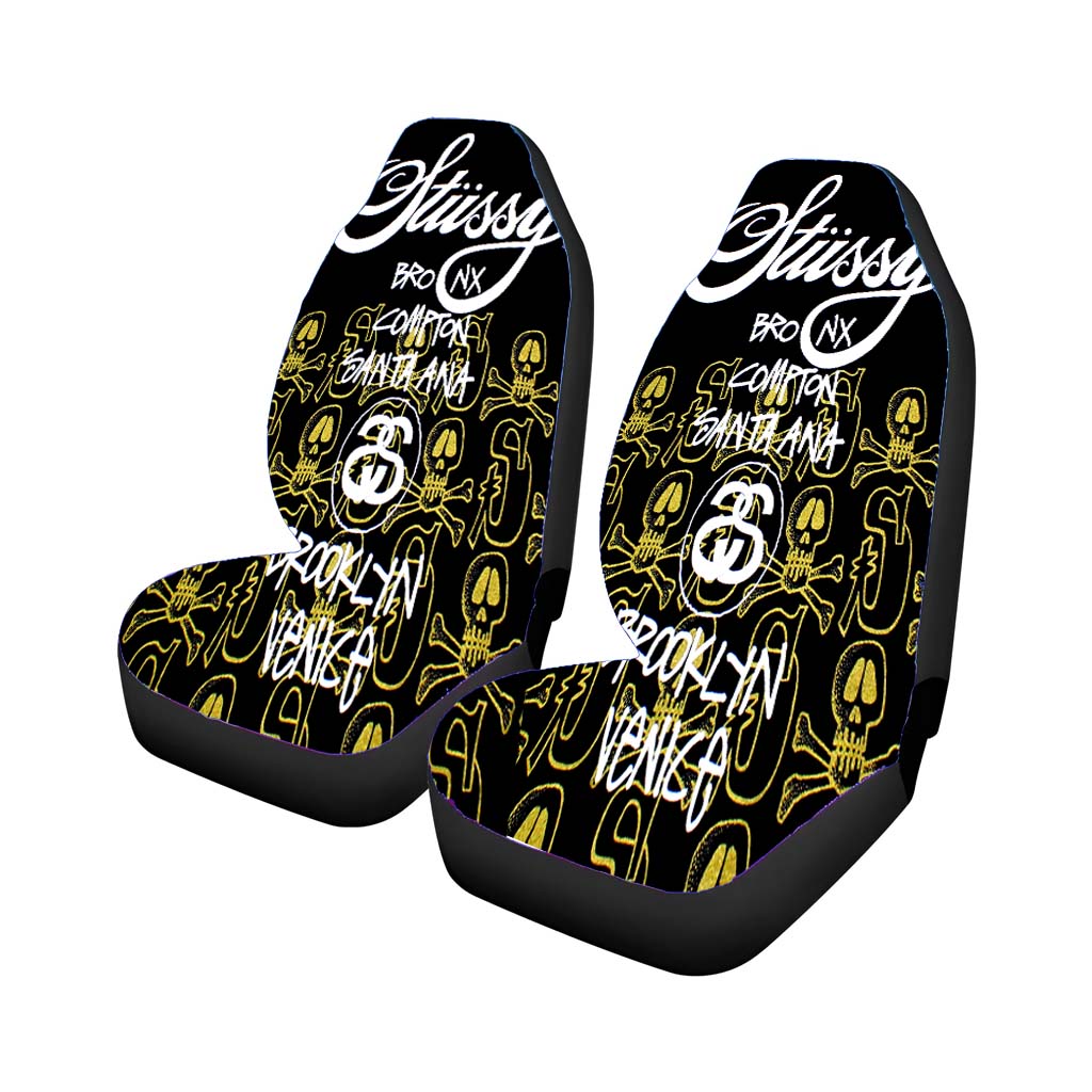 Stussy Skulls Pattern Car Seat Cover Waterproof Protection