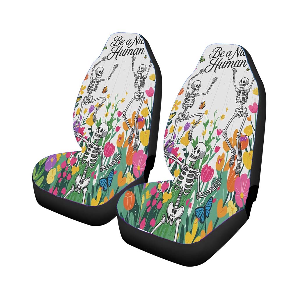Summer Floral Skeletons Car Front Seat Covers