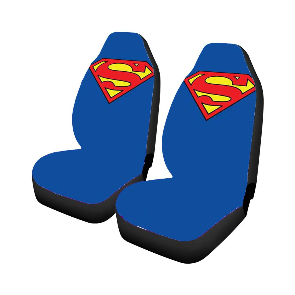 Superman Logo Plain Car Front Seat Covers